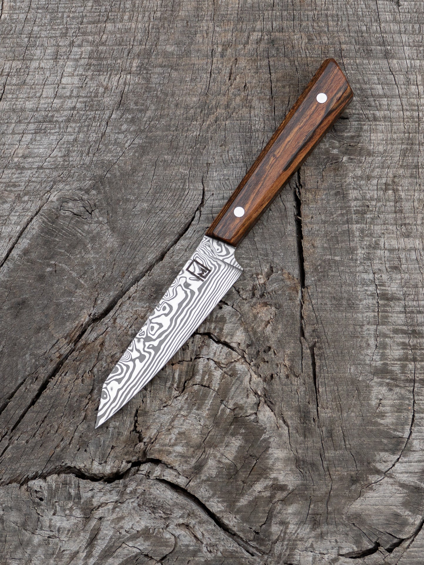 Paring – 4" Stainless Damascus Steel Blade & Zircote Handle