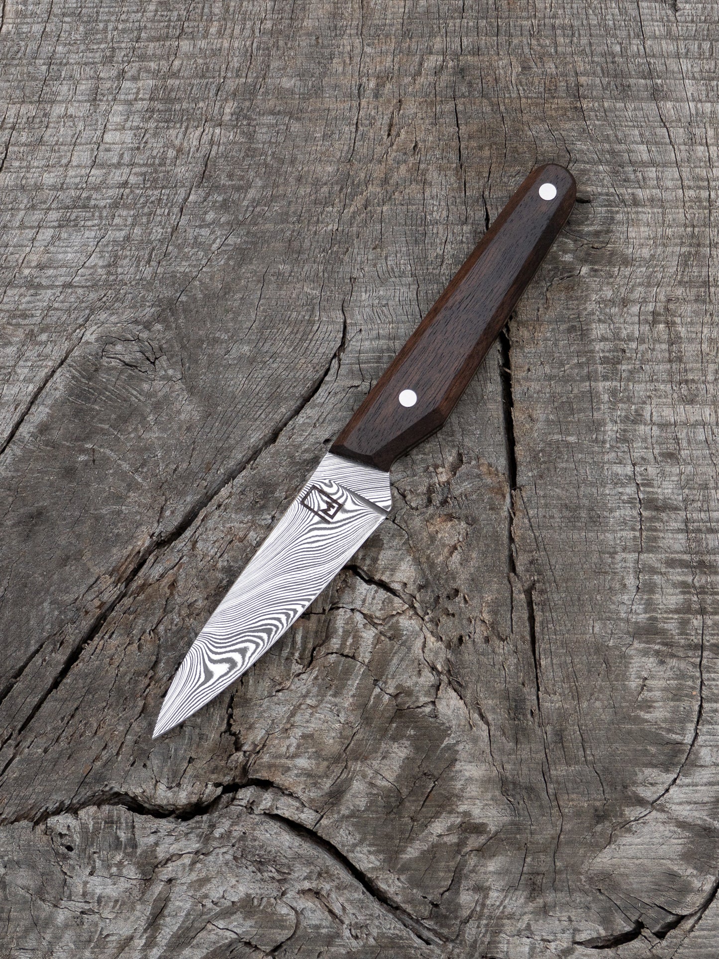 Paring – 3.5" Stainless Damascus Steel Blade & Walnut Handle
