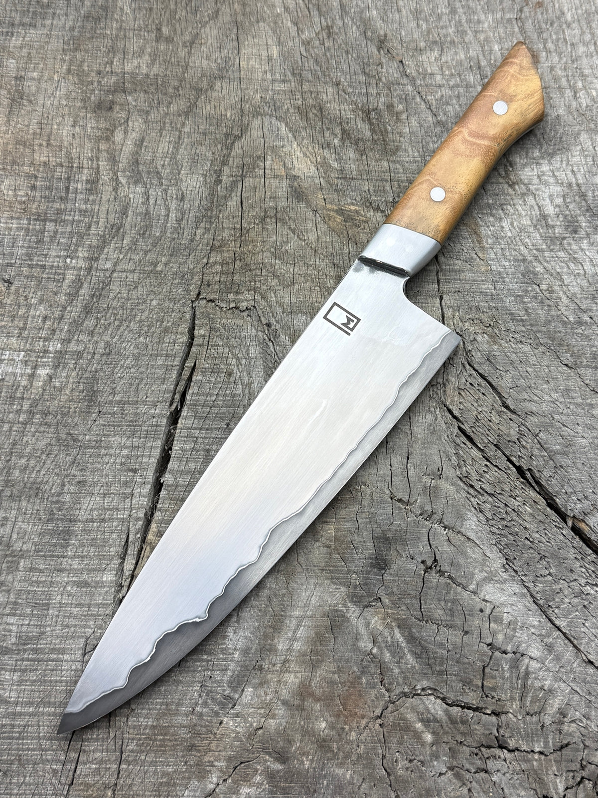 8.5" Western Chef - San Mai, Locust and Nickel Silver