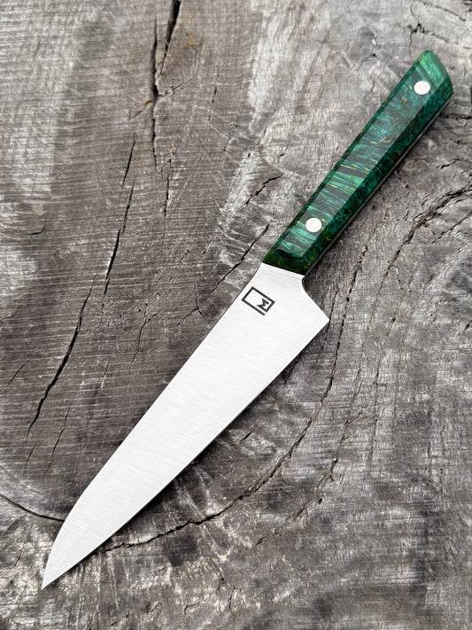 Honesuke – 6" Stainless Steel Blade & Dyed Maple Burl Handle