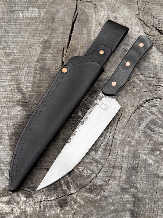 Camp Knife – 6.5" Carbon Steel Blade & Linen Micarta Handle