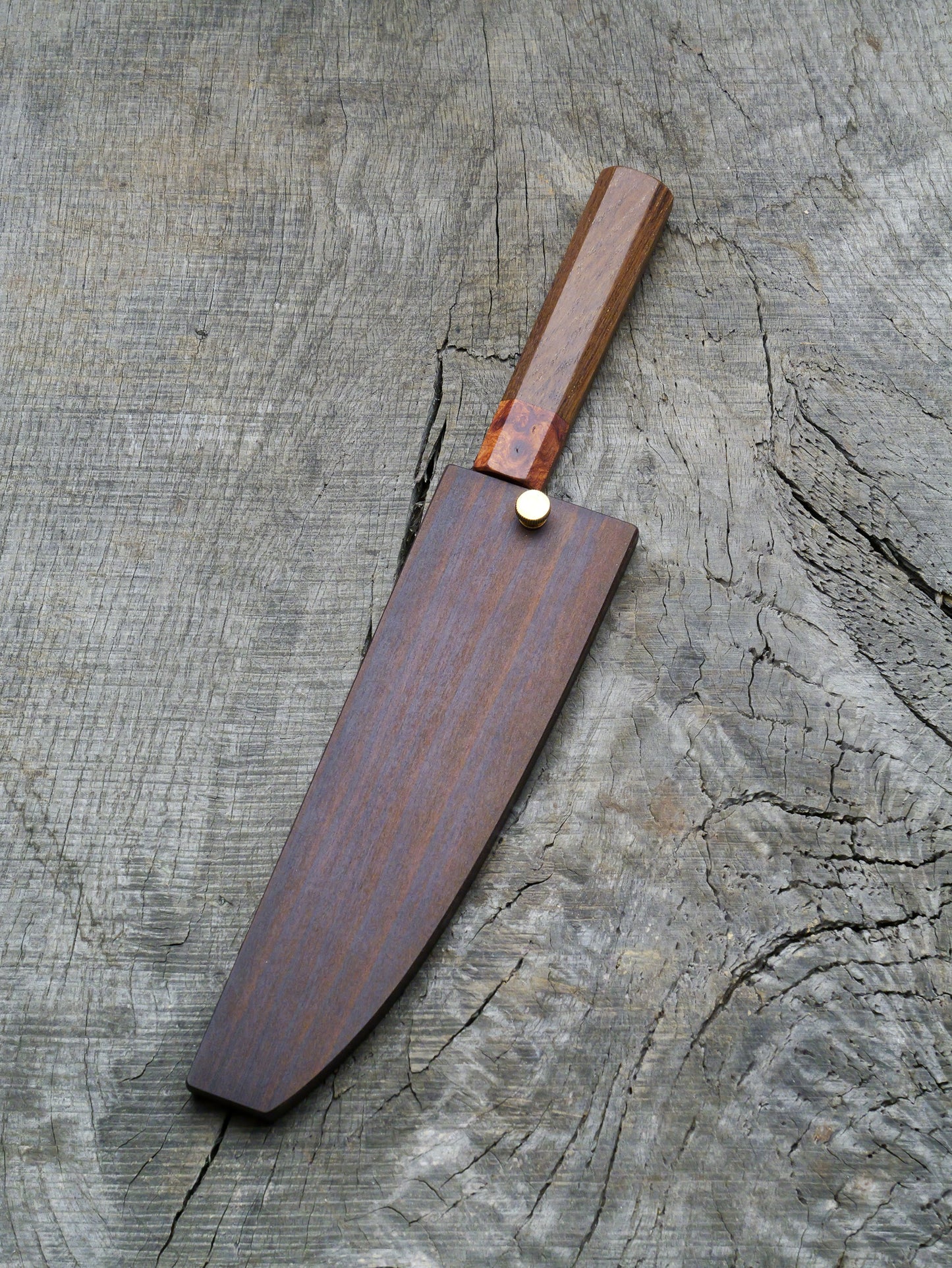 Bunka – Stainless Steel Blade, Reclaimed Teak & Amboina Burl Handle