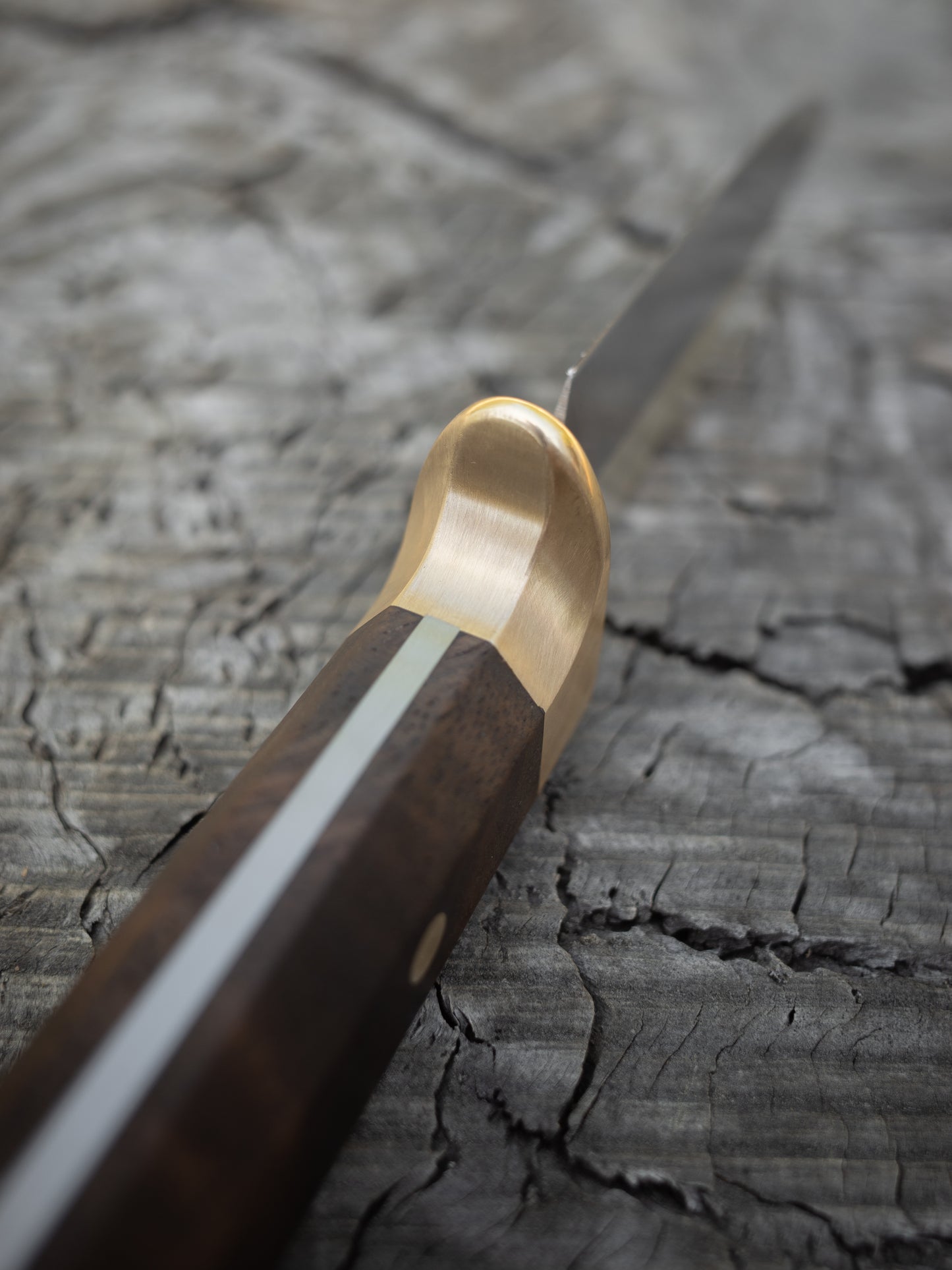 Hunting Utility Knife – 3.5" Stainless Steel Blade, Walnut & Brass Handle
