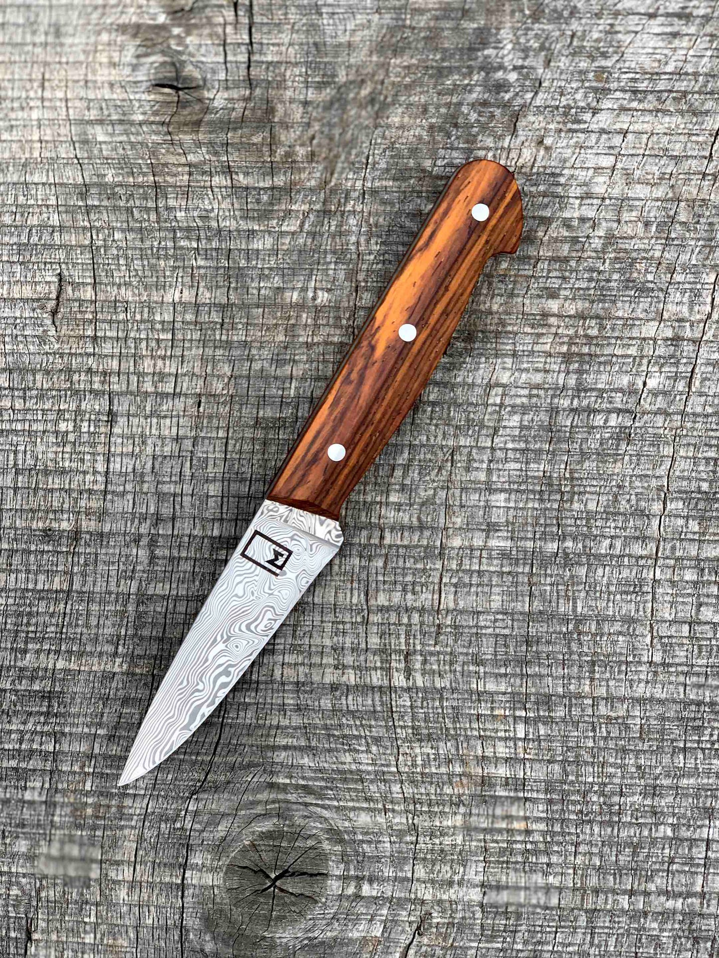 3.5" Damasteel Paring Knife with Rosewood Handle