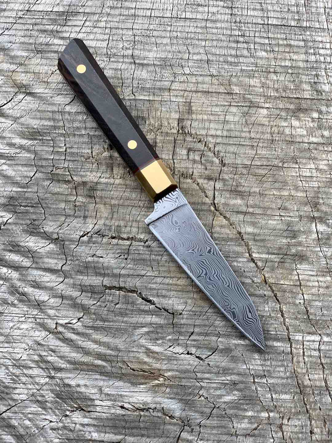 Apprentice Series: 3.5" Damasteel Paring with Walnut, Brass and G10