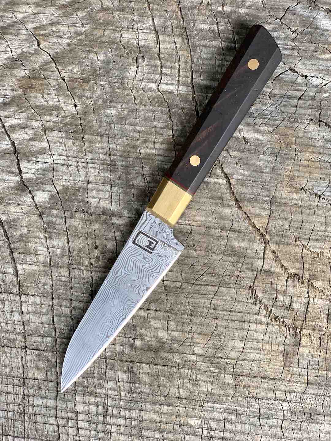 Apprentice Series: 3.5" Damasteel Paring with Walnut, Brass and G10