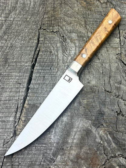 Charcuterie Knife & Board Set - Stainless with Curly White Oak 4.5"