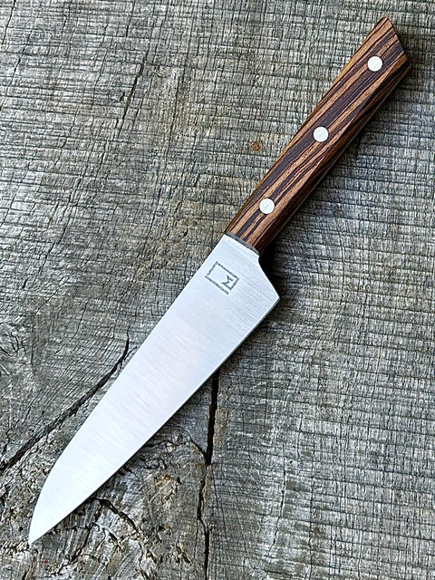 6" Honesuki - Stainless AEB-L with Zebrawood and Nickel Silver Pins