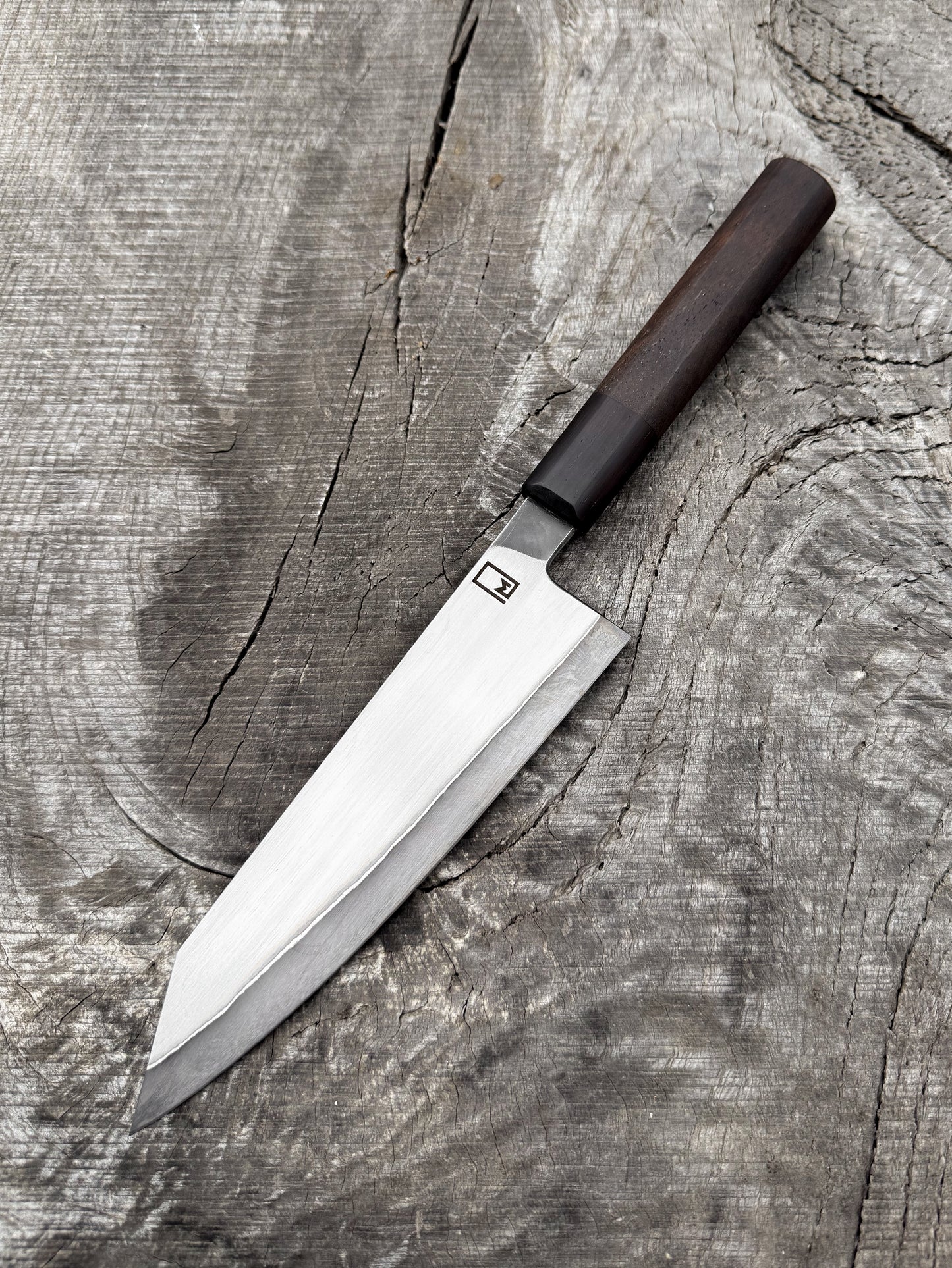 Bunka – 7.25" Aogami Super San Mai Steel Blade, Walnut & Rosewood Handle