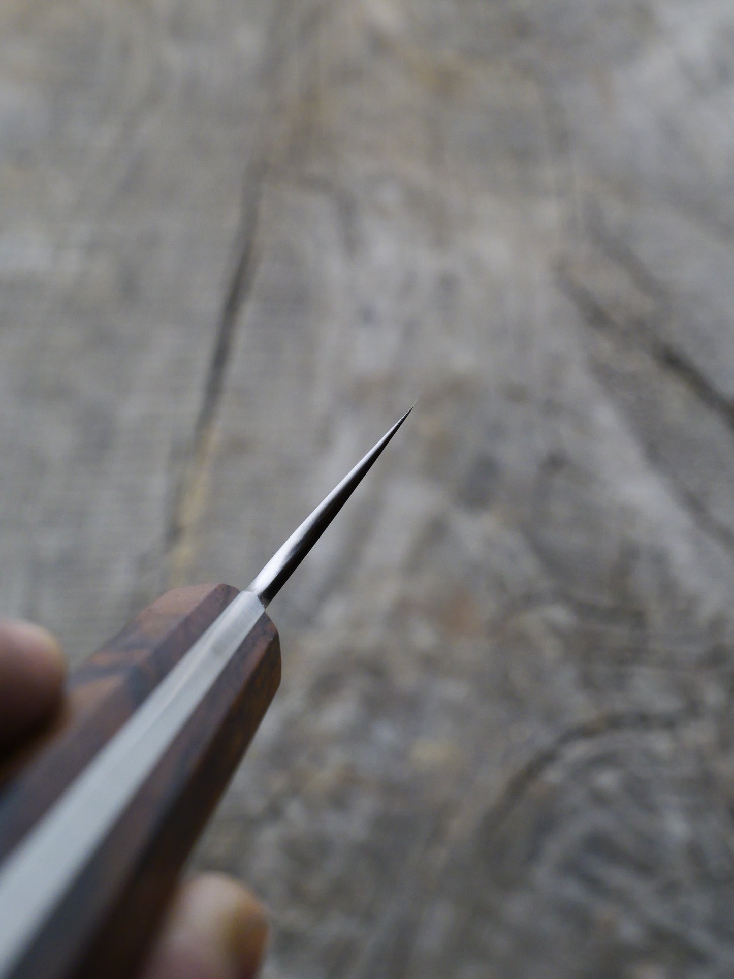 Petty Kiritsuke – Stainless Damascus Steel Blade, Cocobolo Handle
