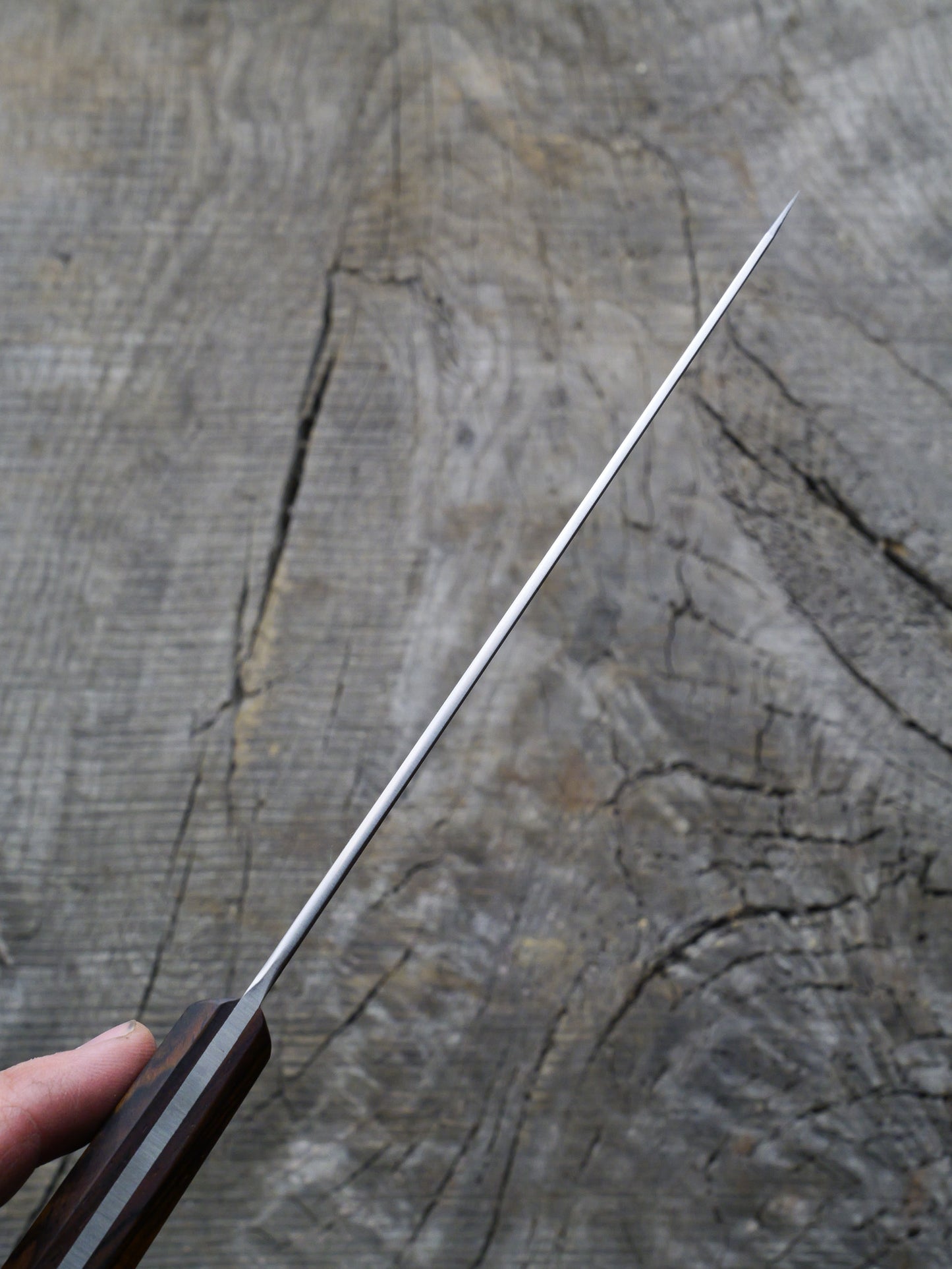 Petty Kiritsuke – Stainless Damascus Steel Blade, Cocobolo Handle