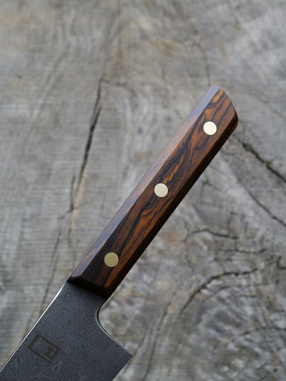 Petty Kiritsuke – Stainless Damascus Steel Blade, Cocobolo Handle