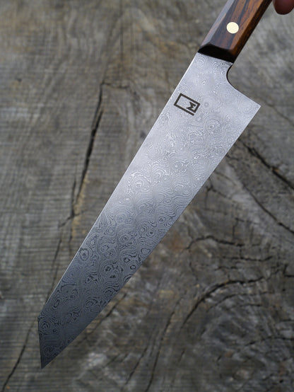 Petty Kiritsuke – Stainless Damascus Steel Blade, Cocobolo Handle
