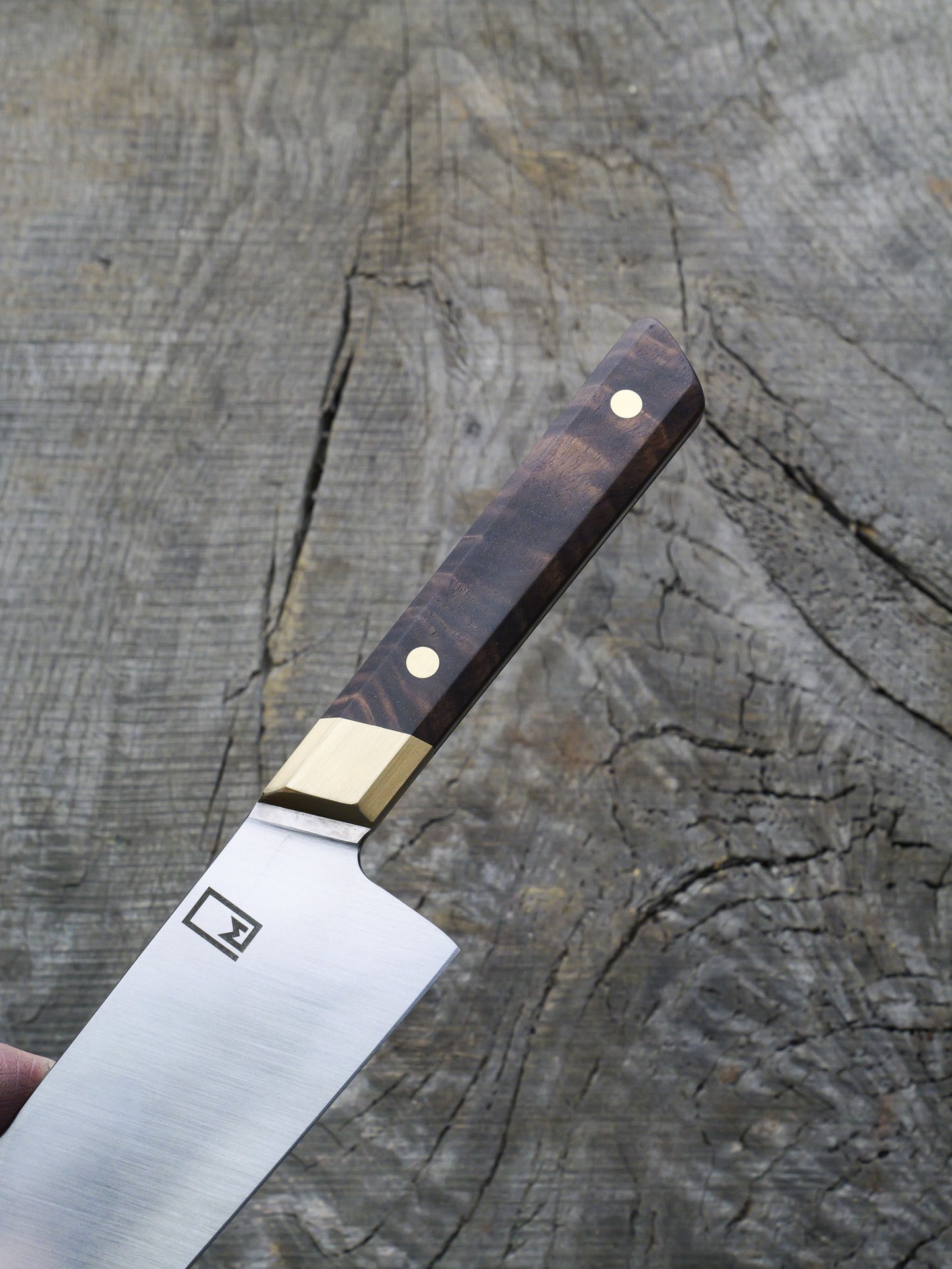 Knife Set Gyuto & Honesuke – Carbon Steel Blade, Walnut & Brass Handle