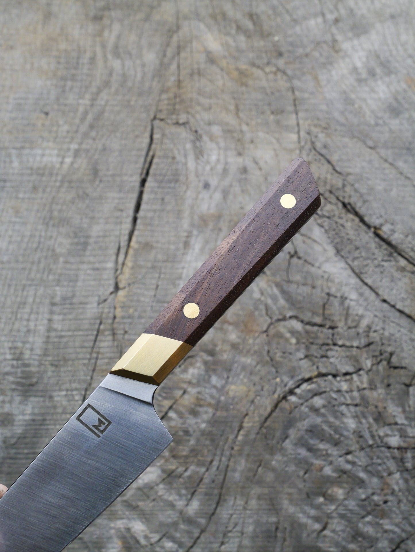Knife Set Gyuto & Honesuke – Carbon Steel Blade, Walnut & Brass Handle
