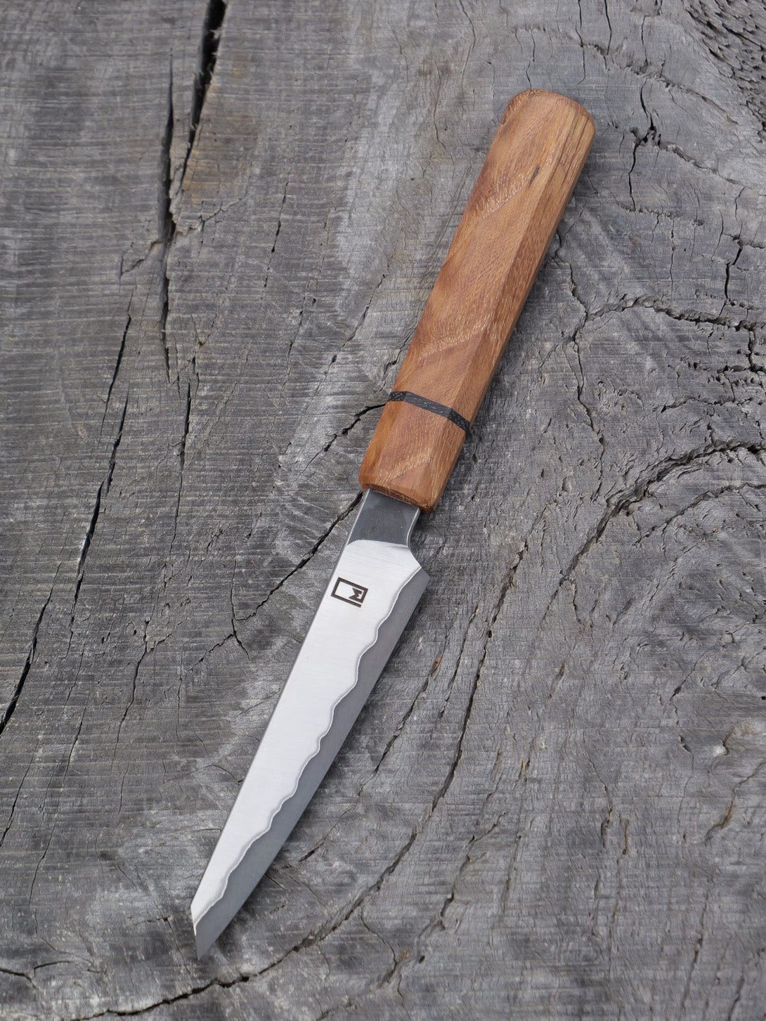 Paring Knife / Japanese Shotoh – Stainless clad, carbon core Aogami Super Blue with Locust and Bog Oak