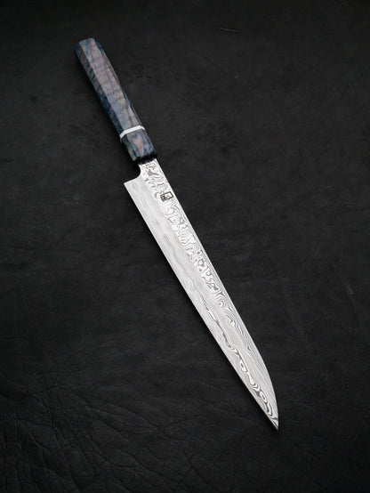 Yanagi-ba – Stainless Damascus & Dyed Mango