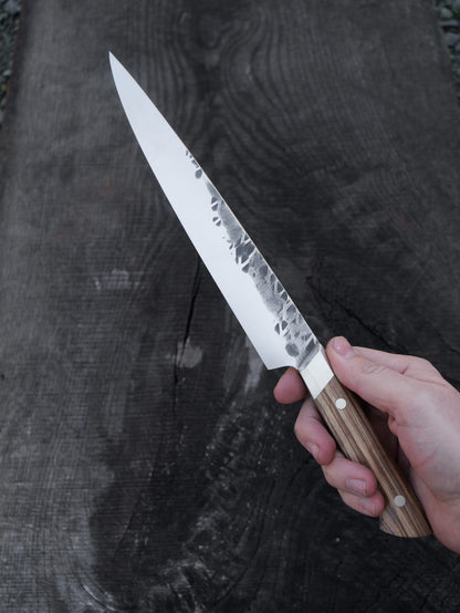 Slicer – Forged Stainless Steel & Zebra Wood with Stainless Steel Bolsters