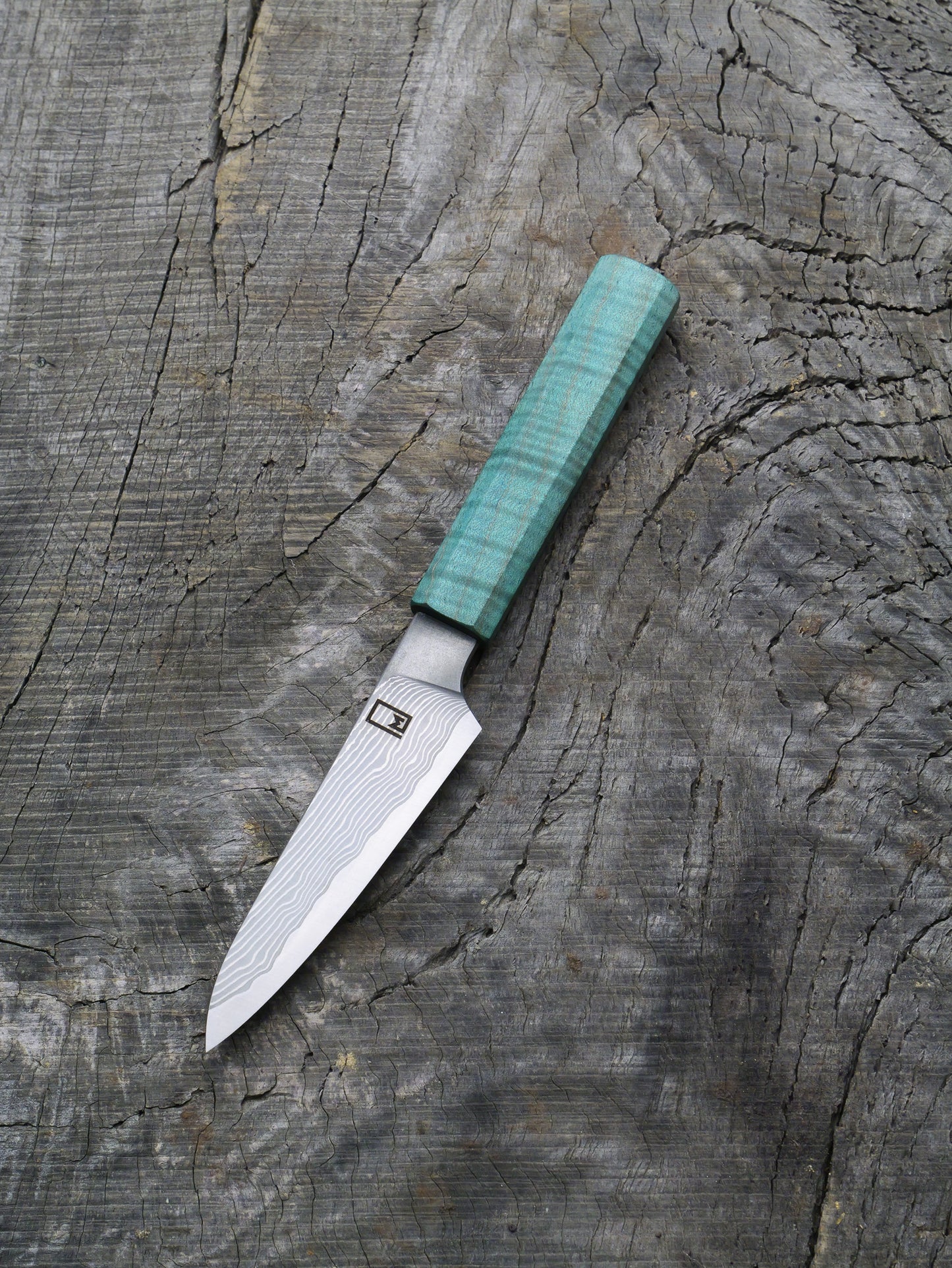 Paring Knife – Stainless Damascus Steel & Curly Mango