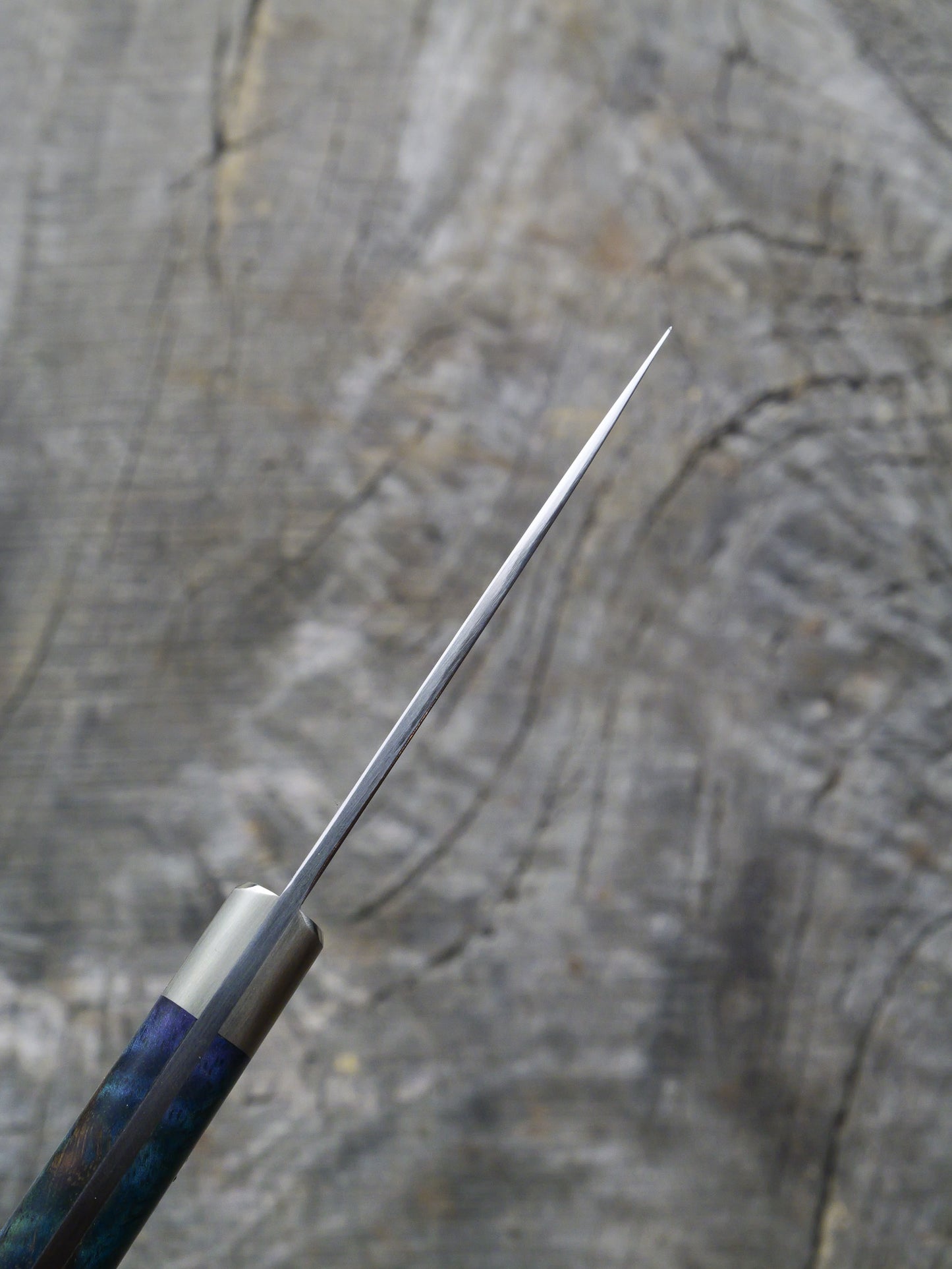 Paring Knife – Stainless Damascus Steel, Curly Mango & Nickel Silver