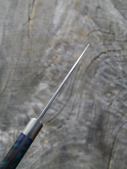 Paring Knife – Stainless Damascus Steel, Curly Mango & Nickel Silver