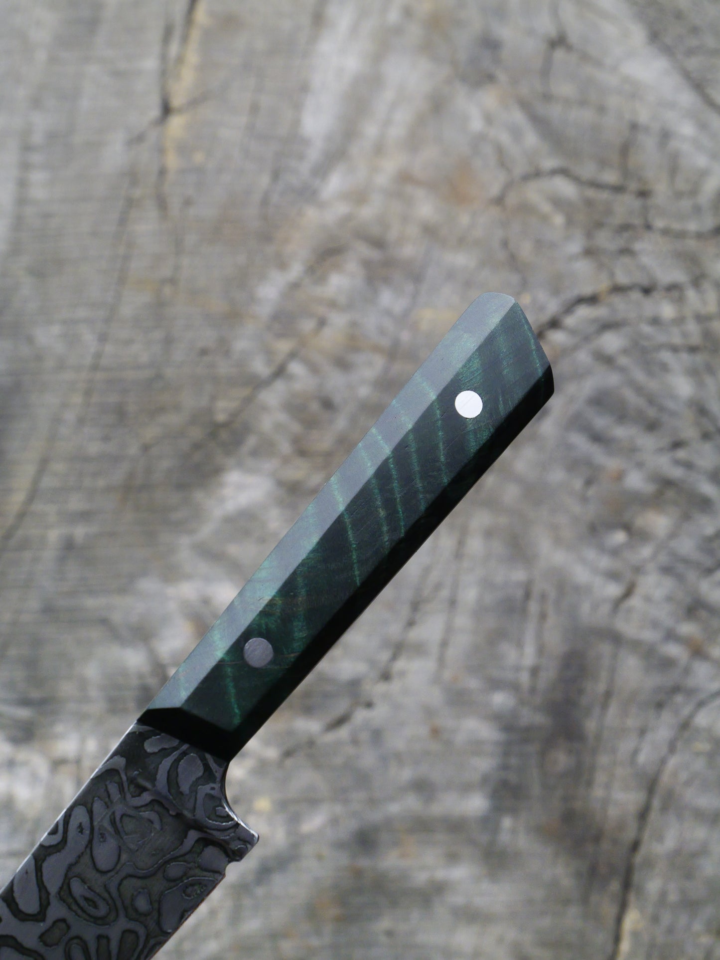 Paring Knife –– Carbon Damascus Steel & Mango