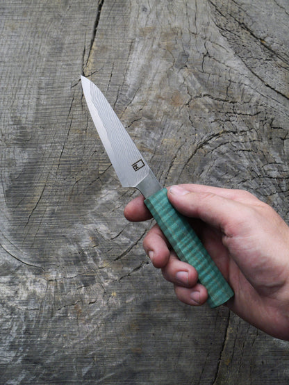 Paring Knife – Stainless Damascus Steel & Curly Mango