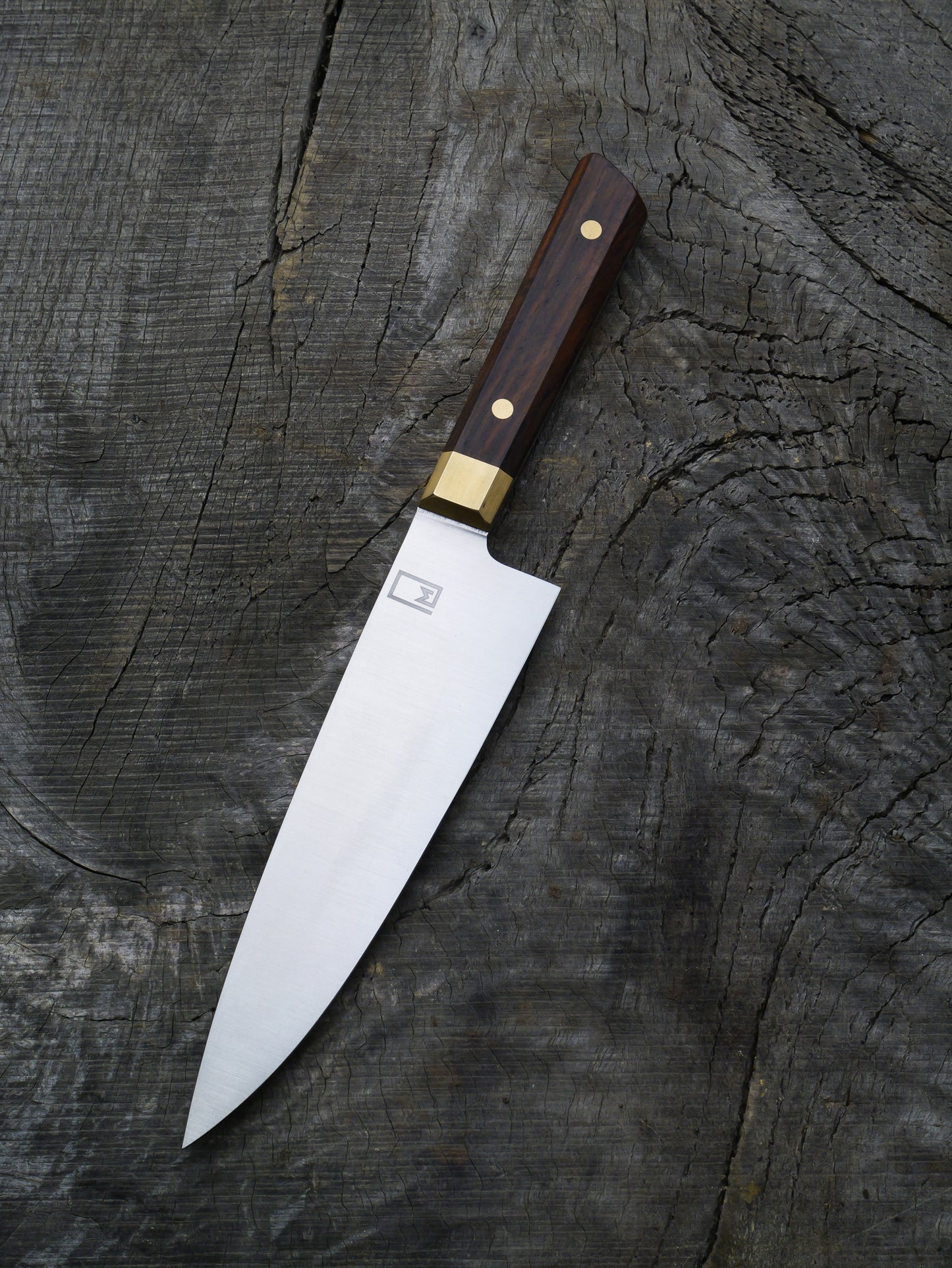 Chef's Knife 8.5"– Stainless Steel, Cocobolo & Brass