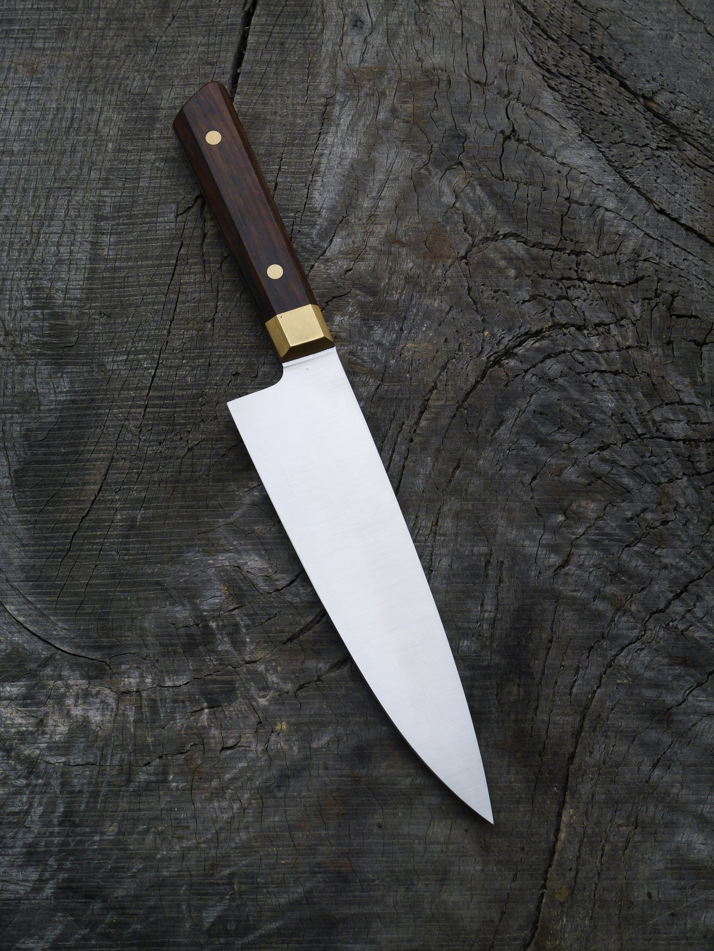 Chef's Knife 8.5"– Stainless Steel, Cocobolo & Brass