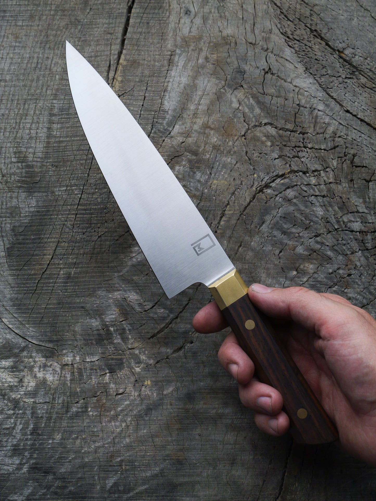Chef's Knife 8.5"– Stainless Steel, Cocobolo & Brass