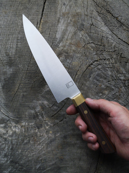 Chef's Knife 8.5"– Stainless Steel, Cocobolo & Brass