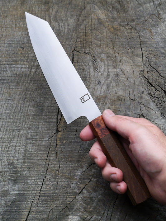 Bunka – Stainless Steel Blade, Reclaimed Teak & Amboina Burl Handle