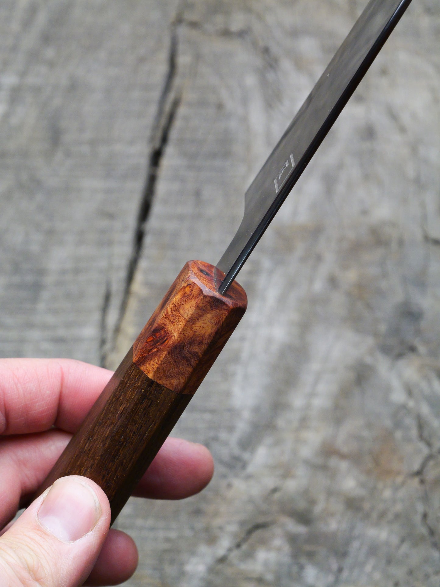 Bunka – Stainless Steel Blade, Reclaimed Teak & Amboina Burl Handle