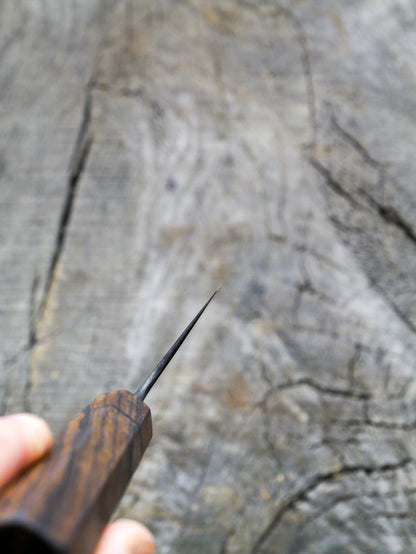 K-Tip Gyuto – Carbon Damascus Steel Blade, Cocobolo & Bog Oak Handle