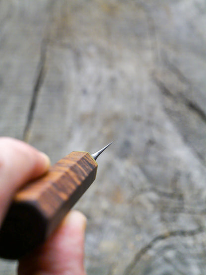 Paring Knife – Stainless Damascus Steel Blade, Koa & Brass Handle