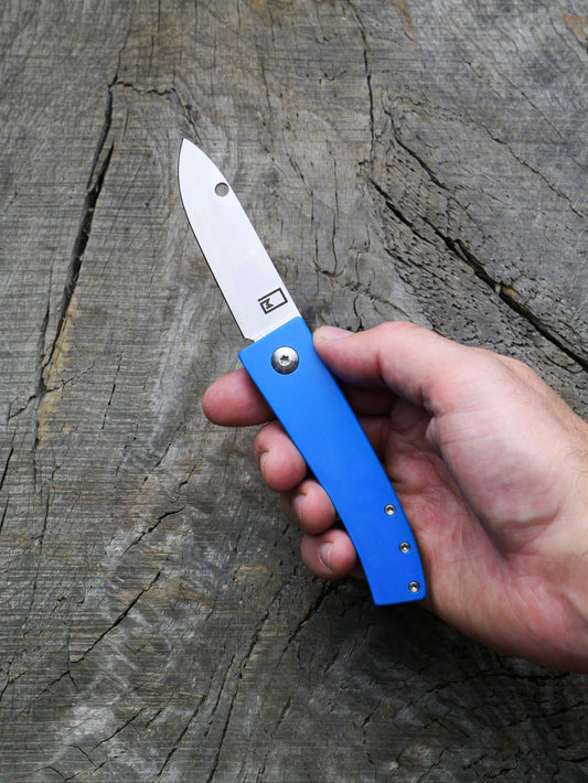 Slip Joint Folding Knife – Blue G-10 & Stainless Steel
