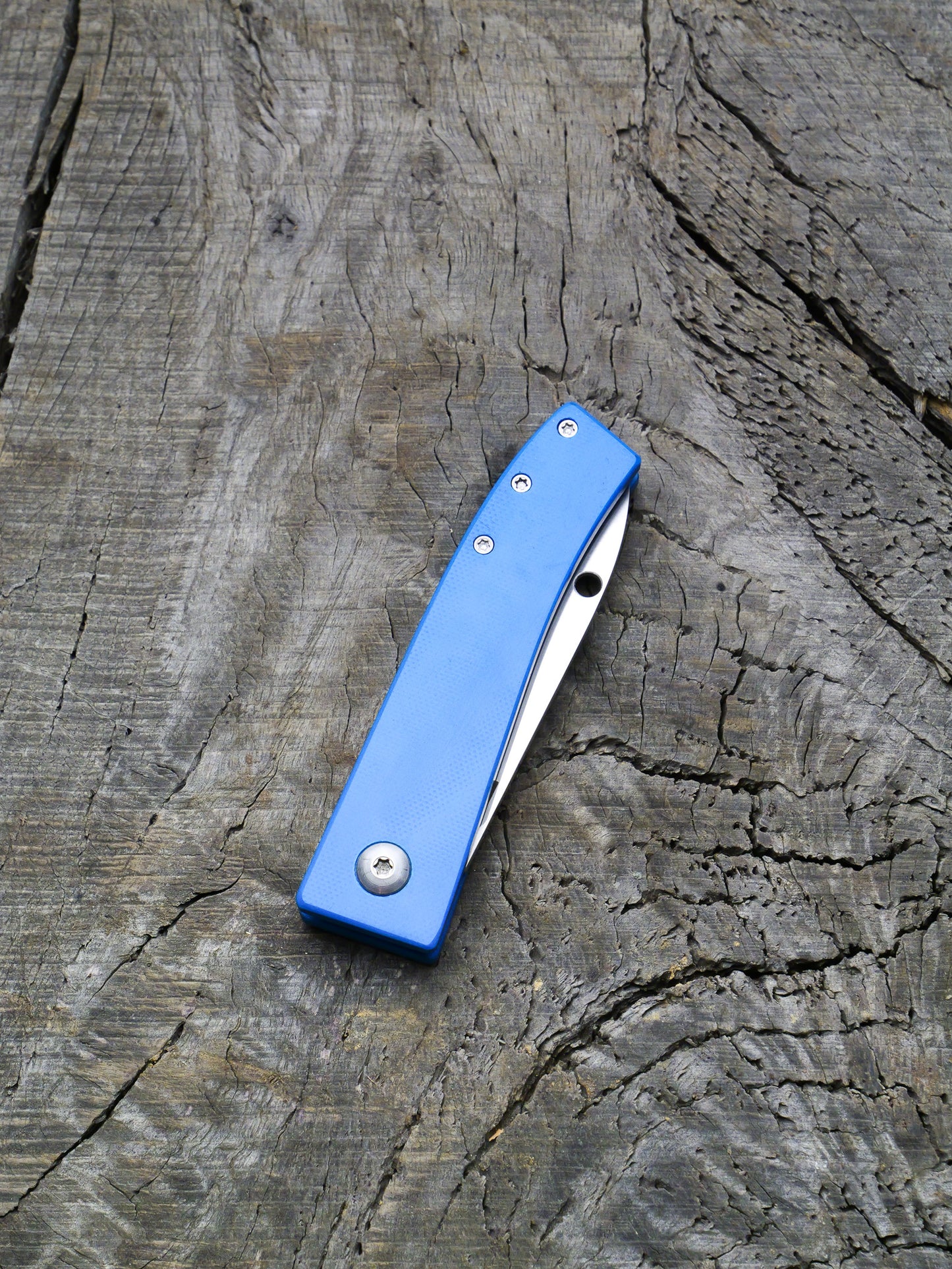 Slip Joint Folding Knife – Blue G-10 & Stainless Steel