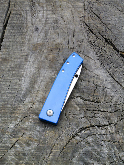 Slip Joint Folding Knife – Blue G-10 & Stainless Steel