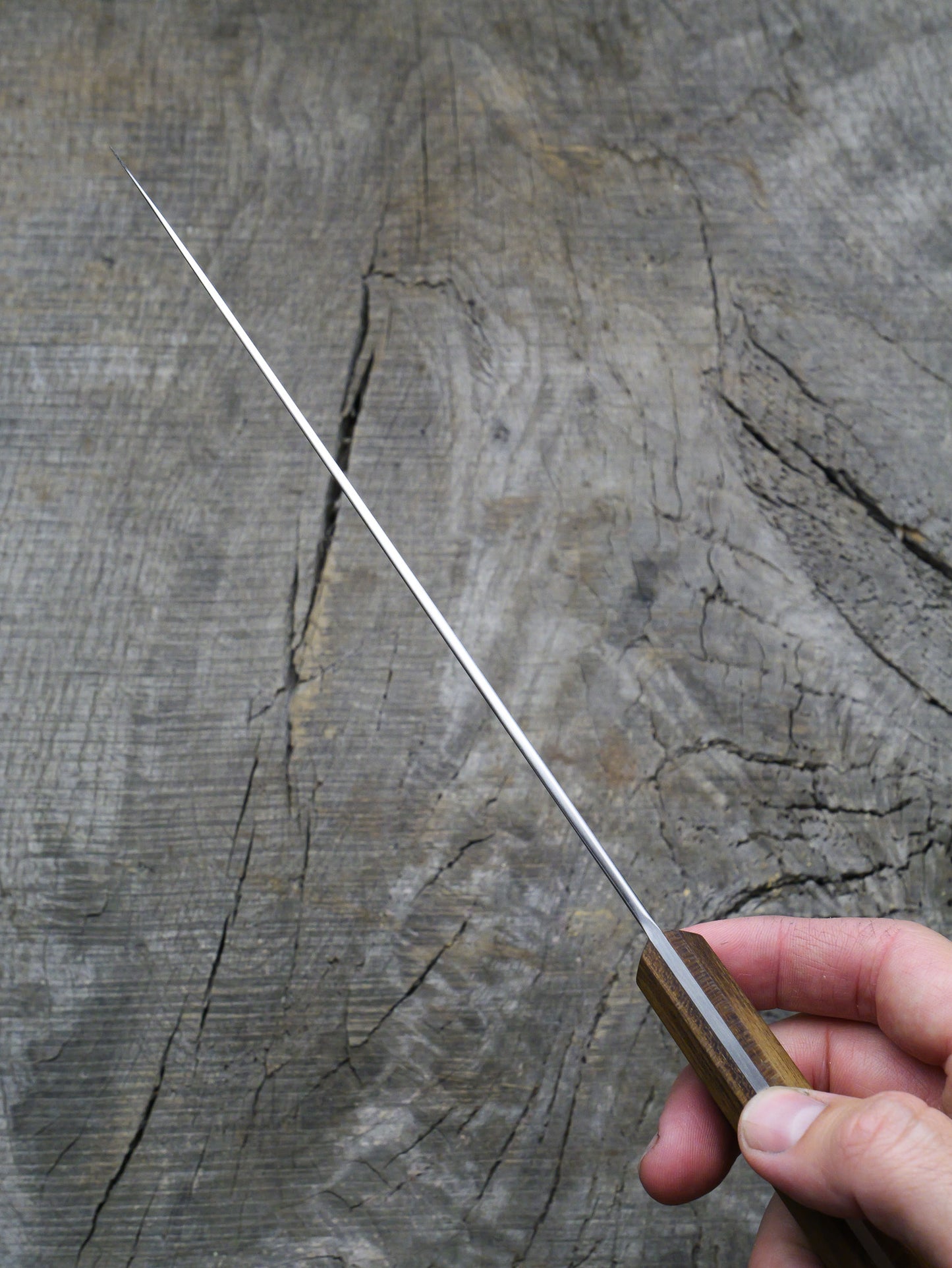 Fusion Gyuto – Stainless Steel Blade, Reclaimed Teak Handle