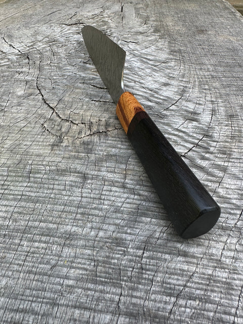 8.5" Hybrid Chef Knife with full tang, carbon Damascus Random Pattern deep etch