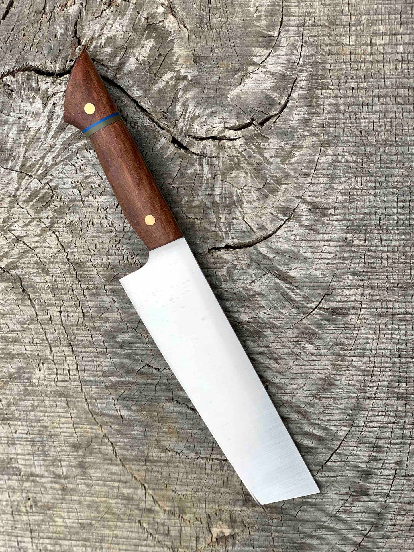 178mm/7" Nakiri with Bubinga, G10 and Brass