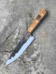 7.5" Forged AEB-L Chef's Knife with Walnut and Black Ash