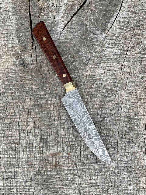 5" Stainless Damascus Charcuterie Knife and Board Set