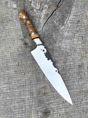8.5" Forged Chef's Knife with Buckeye Burl and Nickel Silver