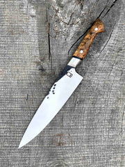8.5" Forged Chef's Knife with Buckeye Burl and Nickel Silver