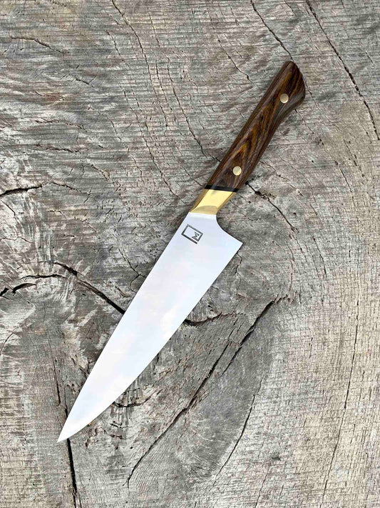 8.5" Chef's Knife with Bocote and Brass