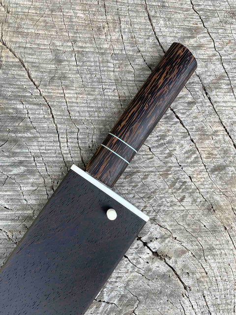 178mm/7" Stainless Damascus Nakiri with Black Palm