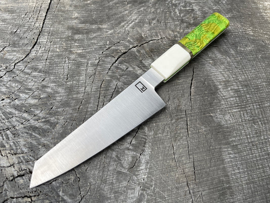 165mm / 6.5" Honesuki with Green Resin and G10 Handle