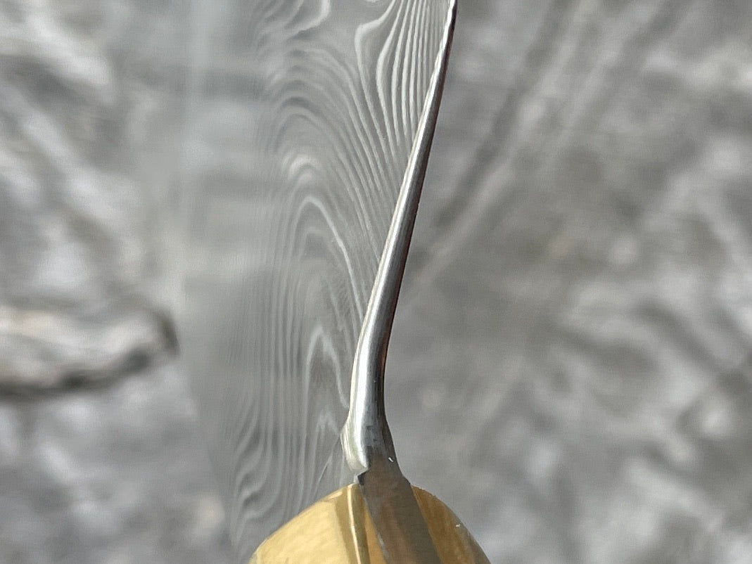 8.75"/220mm Damasteel Gyuto with Walnut and Brass - Fusion Design Series Prototype