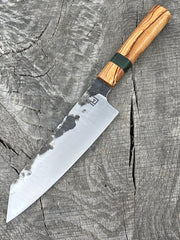 190mm/7.5" Forged Carbon Kiritsuke of 52100 with Olive and Dyed Mango